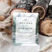 パインツリーウォーターカラーフォレスト結婚式招待状 招待状