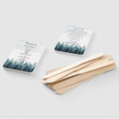 パインツリーウォーターカラーフォレスト結婚式 プログラム ハンドファン (組立なし)