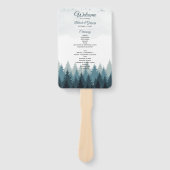 パインツリーウォーターカラーフォレスト結婚式 プログラム ハンドファン (正面)