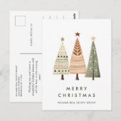 パインツリーエレガントクリスマスカンパニーホリデー ポストカード (正面/裏面)