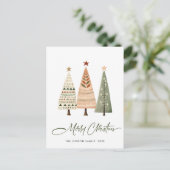 パインツリーエレガントクリスマスホリデーグリーティング ポストカード (スタンド正面)