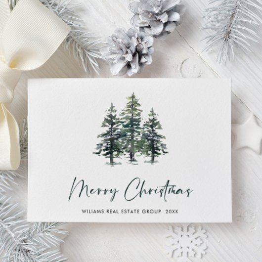 パインツリーエレガントクリスマス会社の挨拶 シーズンカード