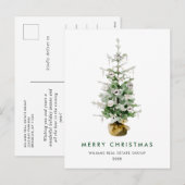 パインツリーエレガントクリスマス会社の挨拶 シーズンポストカード (正面/裏面)