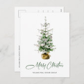 パインツリーエレガントクリスマス会社の挨拶 シーズンポストカード (正面/裏面)