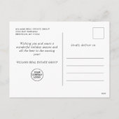 パインツリーエレガントクリスマス会社の挨拶 シーズンポストカード (裏面)