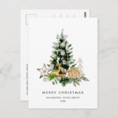 パインツリーエレガントクリスマス会社の挨拶 ポストカード (正面/裏面)