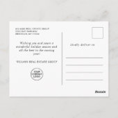 パインツリーエレガントクリスマス会社の挨拶 ポストカード (裏面)