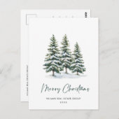 パインツリーエレガントクリスマス会社の挨拶 ポストカード (正面/裏面)