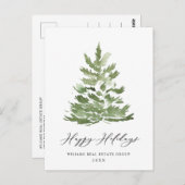 パインツリーエレガントクリスマス会社の挨拶 ポストカード (正面/裏面)