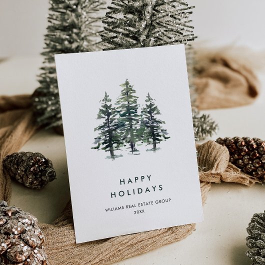 パインツリーエレガントクリスマス会社の挨拶 ポストカード