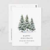 パインツリーエレガントクリスマス会社の挨拶 ポストカード (正面/裏面)
