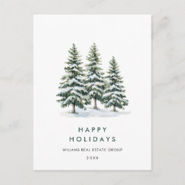 パインツリーエレガントクリスマス会社の挨拶 ポストカード