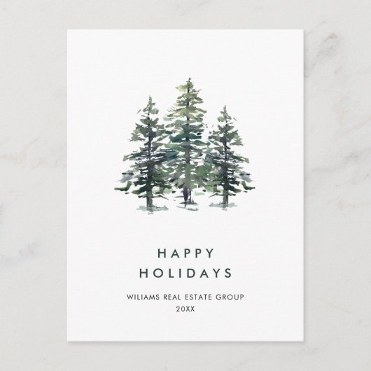 パインツリーエレガントクリスマス会社の挨拶 ポストカード (正面)