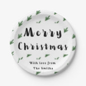 パインツリークリスマスをテーマにした紙プレート ペーパープレート (正面)