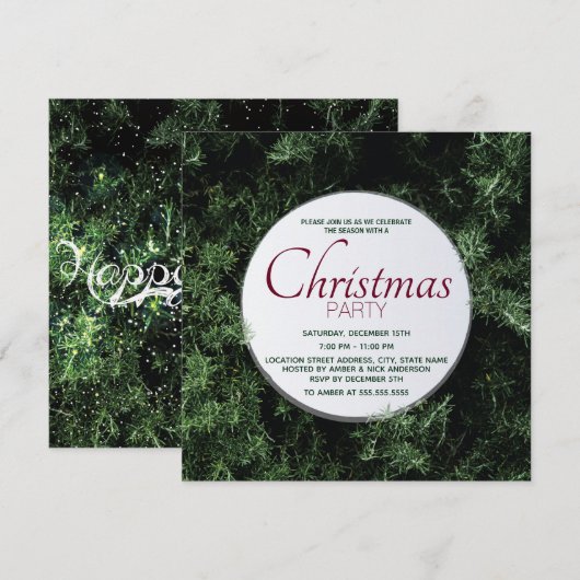 パインツリークリスマスパーティー 招待状 (正面/裏面)