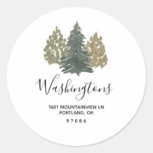 パインツリークリスマス差出人住所封筒用シール