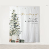 パインツリークリスマス結婚のバックドロップ タペストリー (正面)