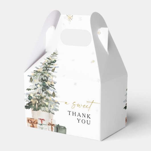 パインツリークリスマス結婚式の引き出物ボックス フェイバーボックス (裏面サイド)