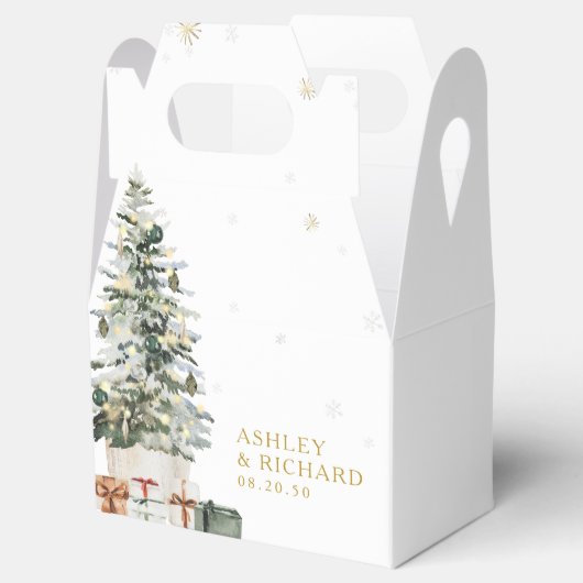 パインツリークリスマス結婚式の引き出物ボックス フェイバーボックス (オープン)