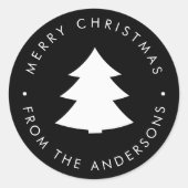 パインツリークリスマス ラウンドシール (正面)