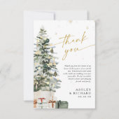 パインツリークリスマ結婚スサンキューカード サンキューカード (正面)