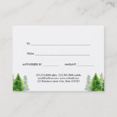 パインツリーグリーンウォーター色 | ギフト券 割引カード (裏面)