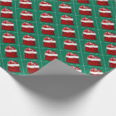 パインツリーグリーンレッドホワイトメリークリスマスギフト ラッピングペーパー (角)