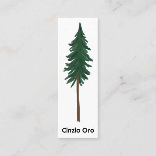 パインツリーシンプルミニマリストユニーク自然フォレスト スキニー名刺 (正面)
