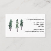 パインツリーズアウトドアシーキャンプハイクアドベンチャーボタニカル 名刺 (裏面)