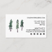 パインツリーズアウトドアシーキャンプハイクアドベンチャーボタニカル 名刺 (裏面)