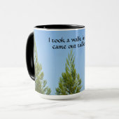 パインツリーズアンドスカイソロー引用文ウッズマグで歩く マグカップ (正面左)