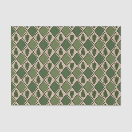 パインツリーズアンドハーレキンティッシュペーパー 薄葉紙 (正面)