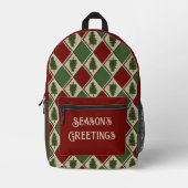 パインツリーズアンドハーレクインバックパック プリントバックパック (正面)