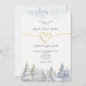 パインツリーズウィンターウェディング招待状 招待状 (正面)