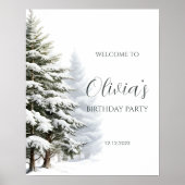 パインツリーズウィンターオネダーランド誕生日へようこそ ポスター (正面)