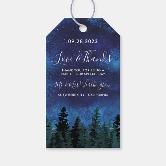 パインツリーズウォーター色素朴結婚式の引き出物ラベル ギフトタグ (正面)