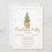 パインツリーズスノーフレークスクリスマスパーティー 招待状 (正面)