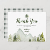 パインツリーズマウンテンアドベンチャーベビーシャワー サンキューカード (正面/裏面)