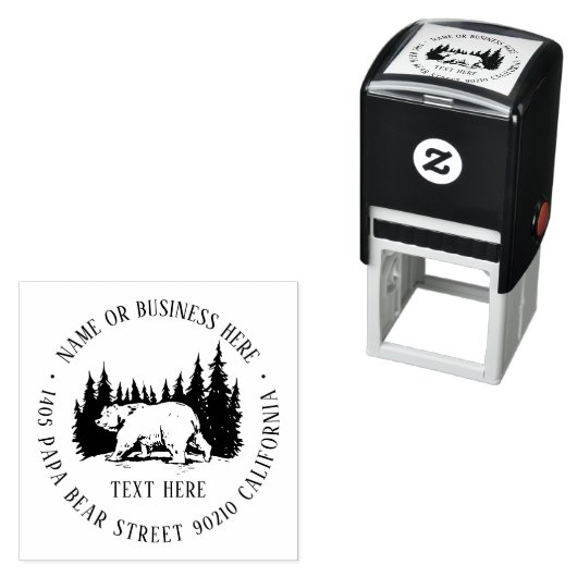 パインツリーズマウンテンベア名と差出人住所 セルフインキングスタンプ (インサイチュ)