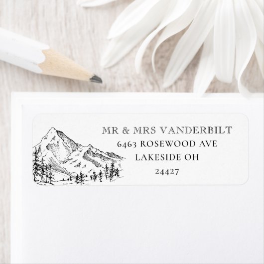 パインツリーズマウンテン結婚ズ差出人住所ラベル ラベル (インサイチュ)