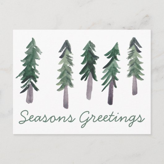 パインツリーズミニマリストウォーターカスタムカラー休日 ポストカード (正面)