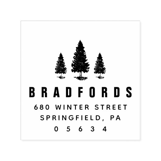 パインツリーズ差出人住所 セルフインキングスタンプ (デザイン)