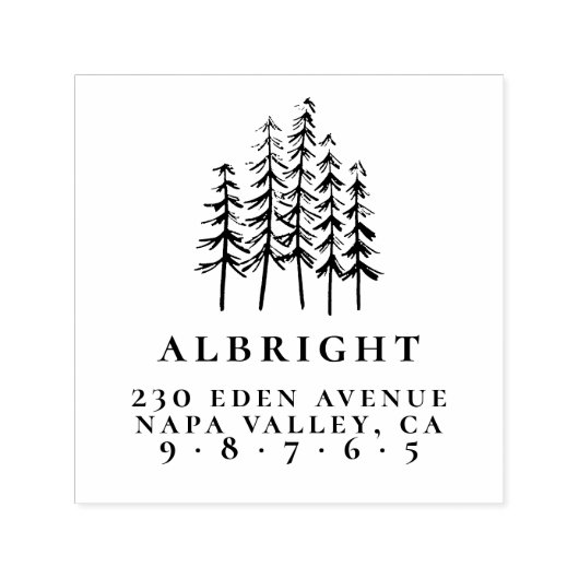 パインツリーズ&ファミリー名フォーマル差出人住所 セルフインキングスタンプ (デザイン)