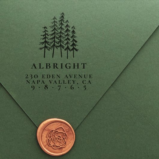 パインツリーズ&ファミリー名フォーマル差出人住所 セルフインキングスタンプ