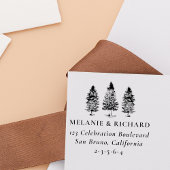 パインツリーズ&名前をカスタムする結婚ズ差出人住所 セルフインキングスタンプ