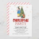 パインツリートナカイクリスマスパーティー 招待状 (正面/裏面)
