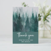 パインツリーフォレストグリーン感謝していブライダルシャワーユー カード (スタンド正面)