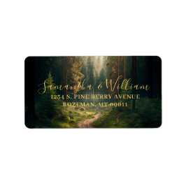 パインツリーフォレストグリーン結婚ズ ラベル