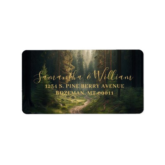 パインツリーフォレストグリーン結婚ズ ラベル (正面)