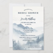 パインツリーフォレストマウンテンウィンターブライダルシャワー 招待状 (正面)